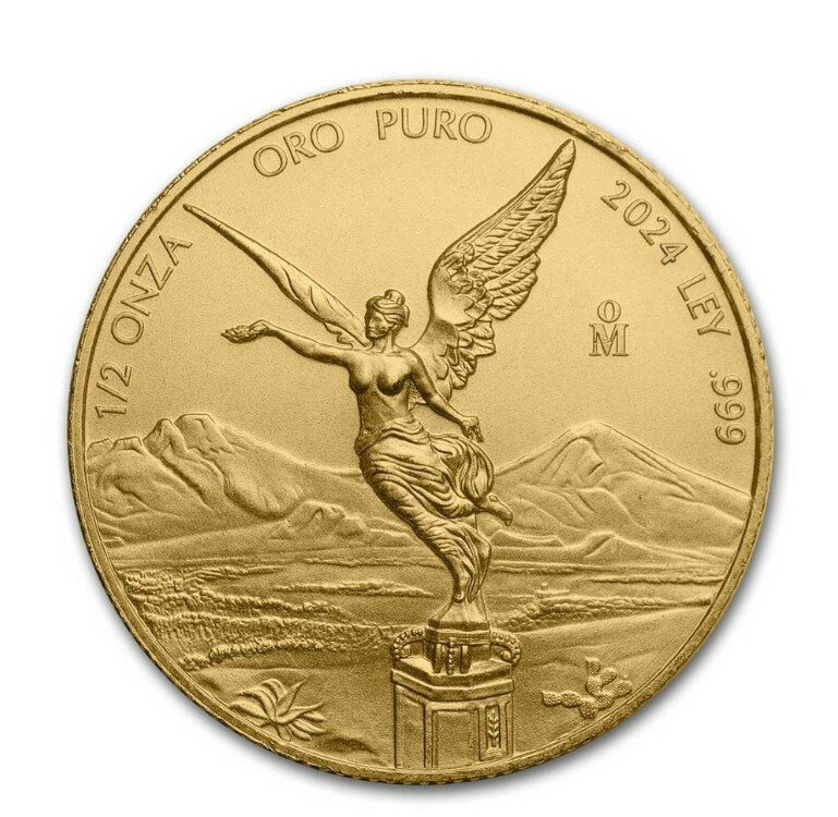 樂天商城 - 2024年 メキシコ リベルタード金貨 1/2オンス 純金 Au999 BU メキシコ造幣局 投資 コイン