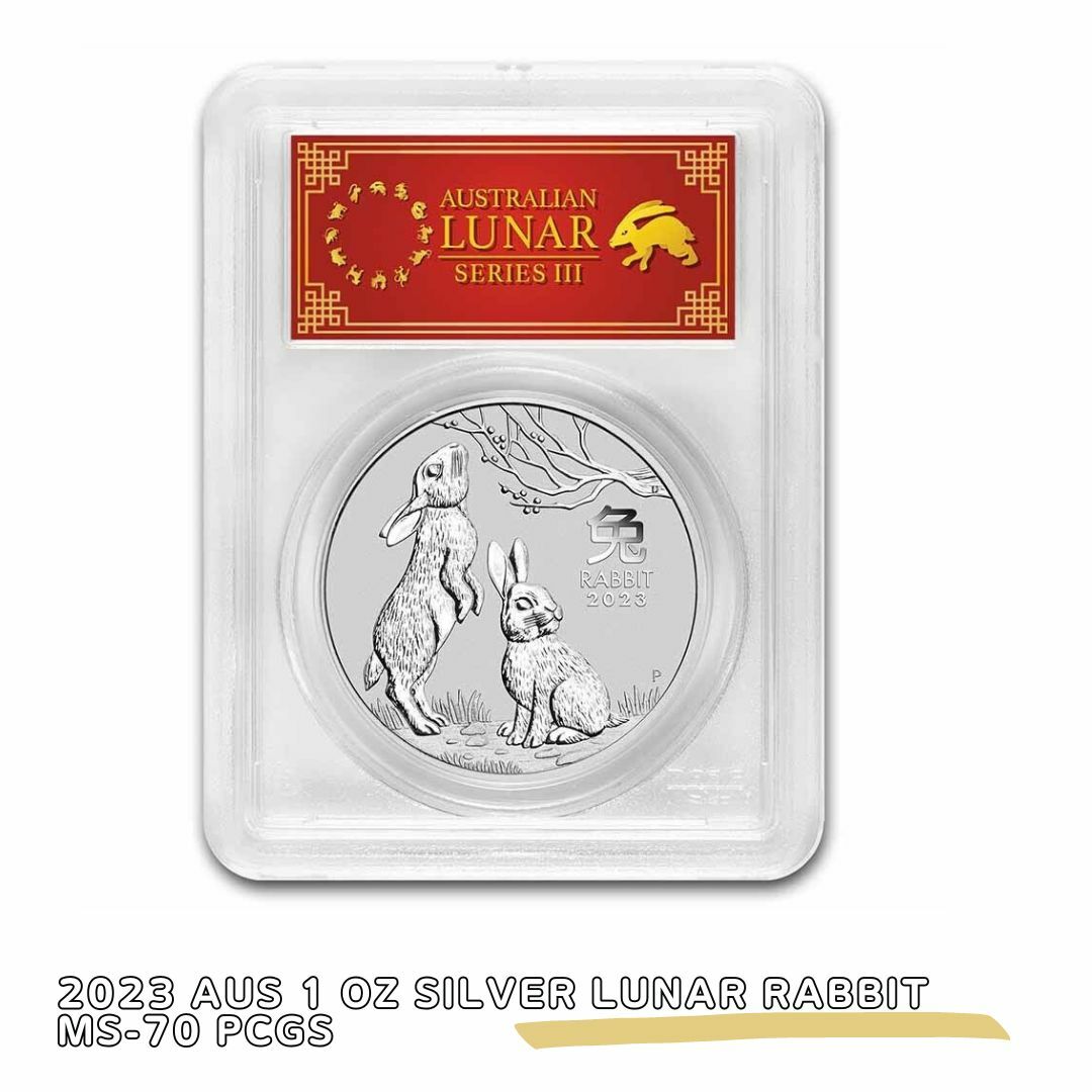【品質保証書付】2023 AUS 1 oz Silver Lunar Rabbit MS-70 PCGS 10005869