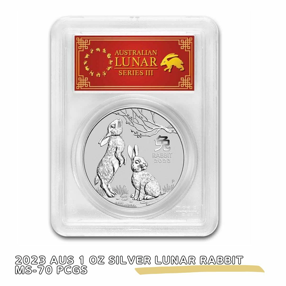 【品質保証書付】2023 AUS 1 oz Silver Lunar Rabbit MS-70 PCGS 10005874