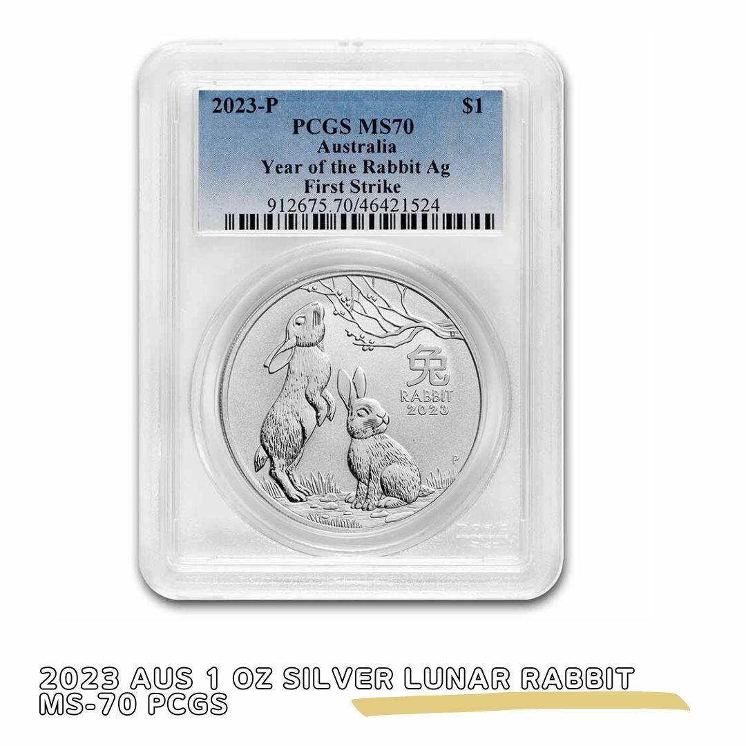 【品質保証書付】2023 AUS 1 oz Silver Lunar Rabbit MS-70 PCGS 10005875