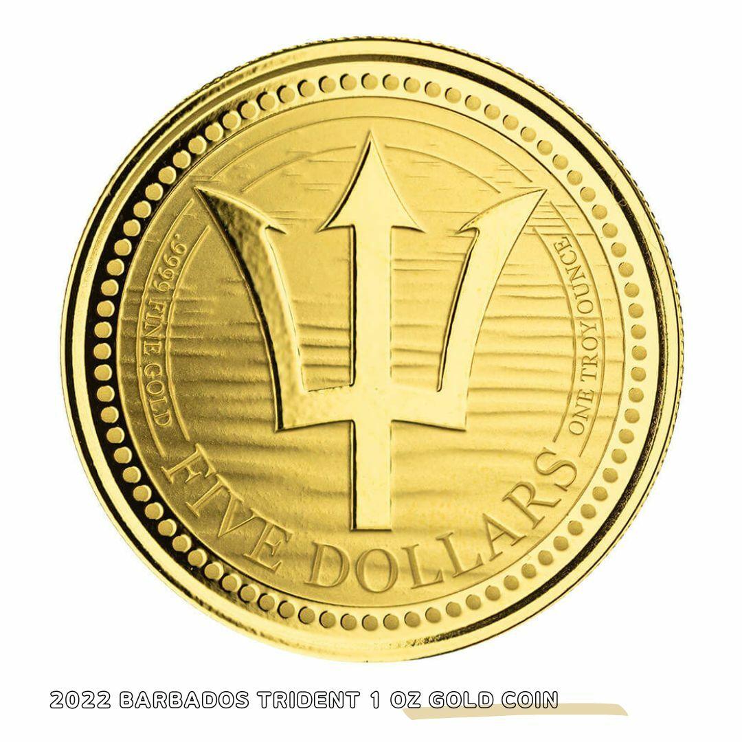【品質保証書付】2022 Barbados Trident 1 oz Gold Coin アンティーク銀貨 発行枚数 アンティークコイン ゴールドコイン GOLD 9999 Fine Gold Proof コレクション 金貨 10005905
