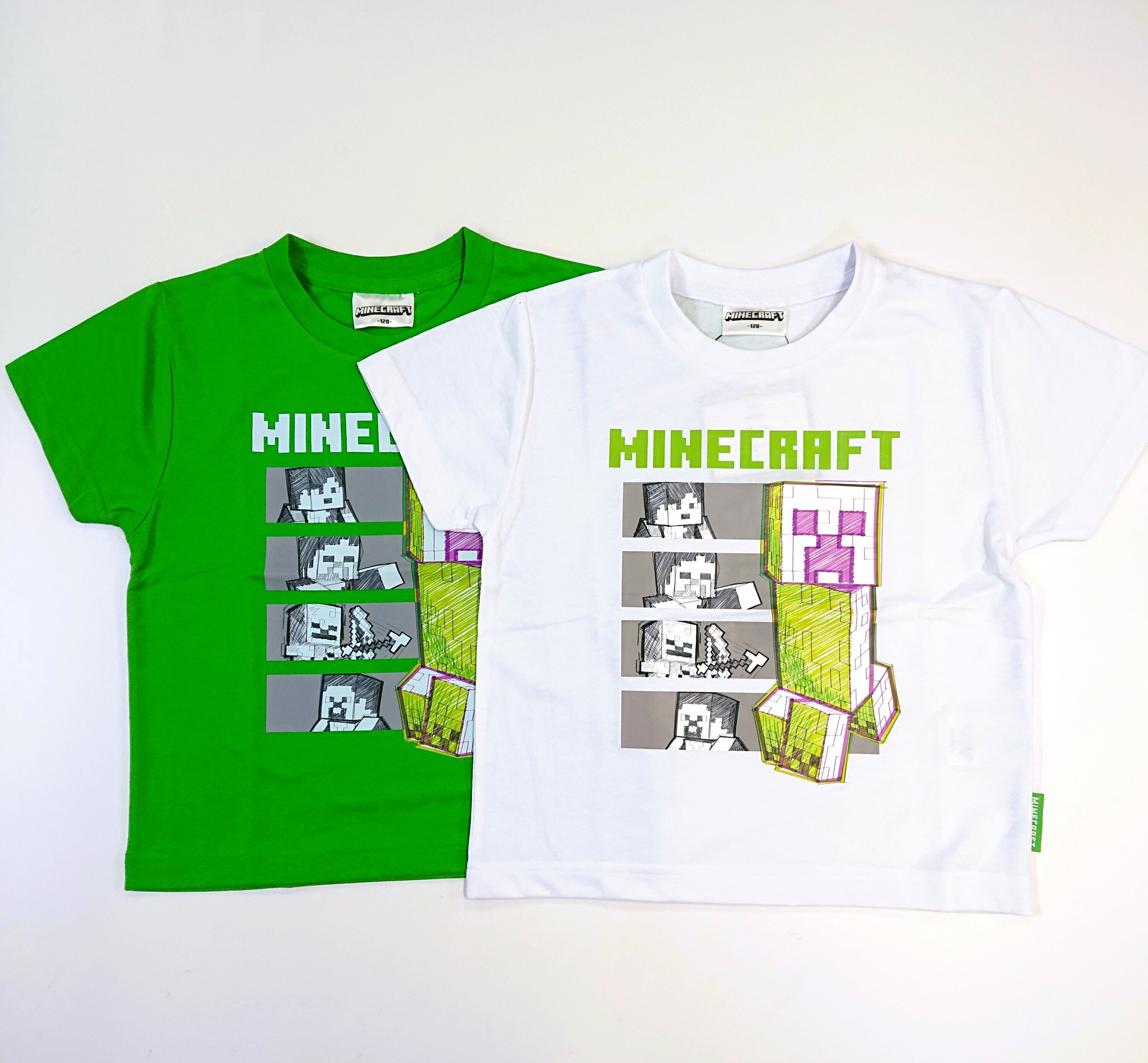 マインクラフト ロゴプリント キッズ 半袖 Tシャツ 120cm～160cm