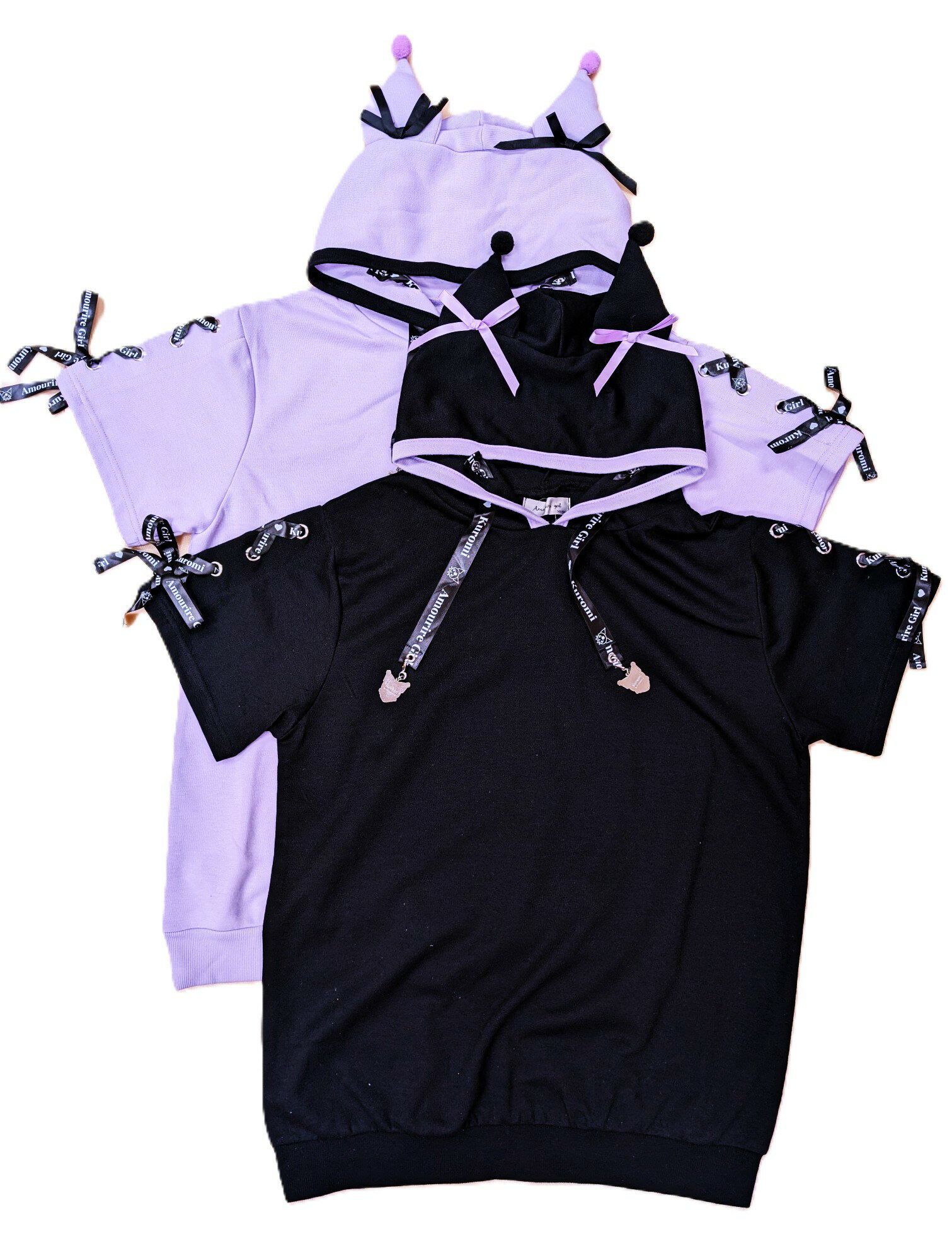 激安最終大処分セール　サンリオ　クロミ　パーカー　ワンピース　半袖　キッズ　ジュニア　子供　女の..