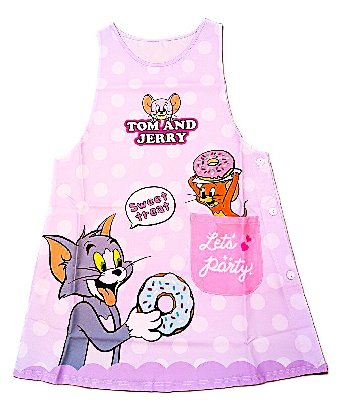 サンリオ　ダバード型エプロン　ポケット付き　大人　レディース　キッチン　トム＆ジェリー　ミッフィ..