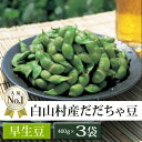 白山村産だだちゃ豆　400g×3袋　＜早生豆＞8月上〜中旬お...