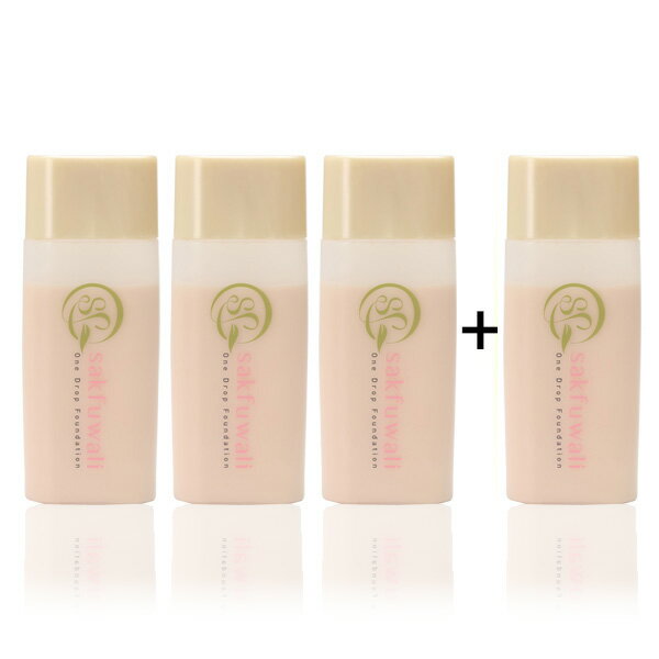 サクフワリ ワンドロップファンデーション 3+1個セット（sakfuwali One Drop Foundation 30ml ファンデーション 無添加 毛穴 くすみ ベースメイク 肌 水おしろい リキッドファンデーション ミネラルファンデーション）