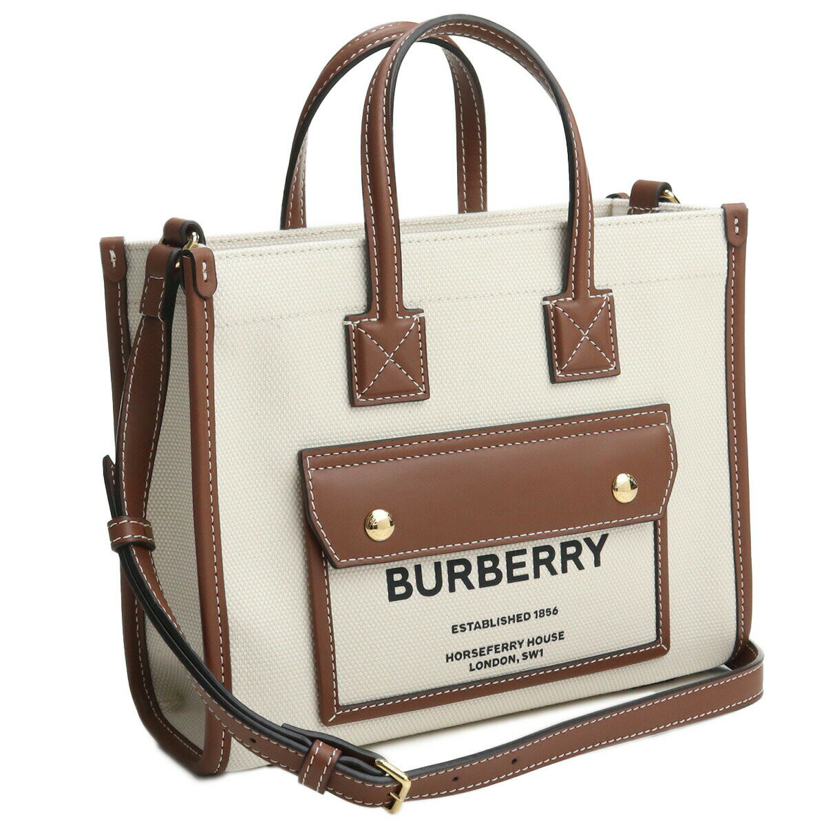 バーバリー トートバッグ（レディース） バーバリー BURBERRY 8044143 レディース トートバッグ NATURAL-TAN ホワイト系 ブラウン系 bh