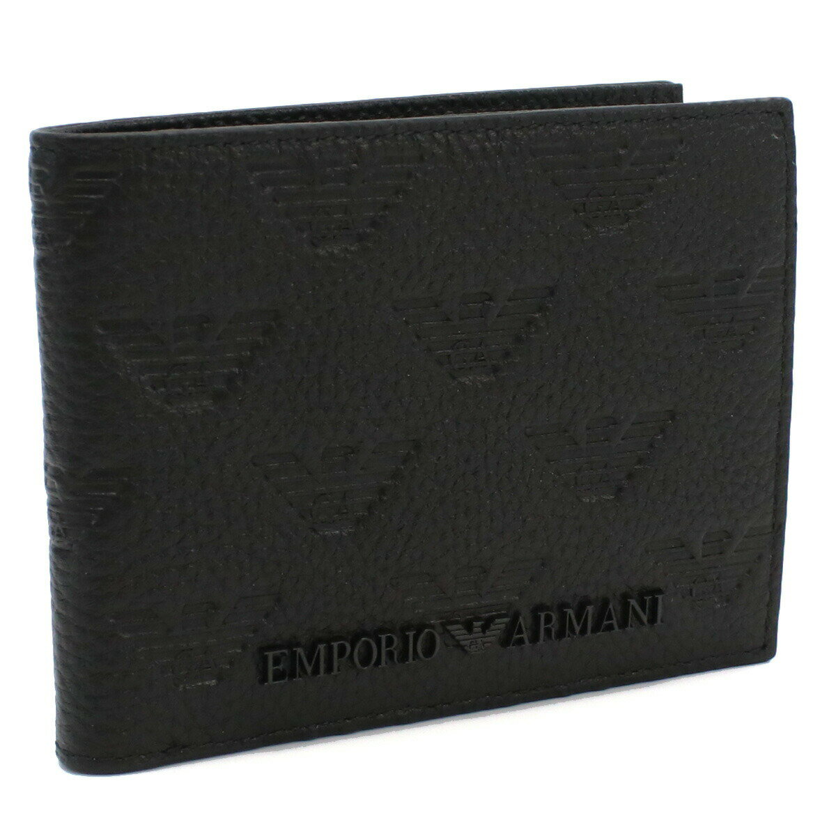 アルマーニ 財布（メンズ） エンポリオ・アルマーニ Emporio Armani YEM176 二つ折り財布 BLACK ブラック メンズ bh