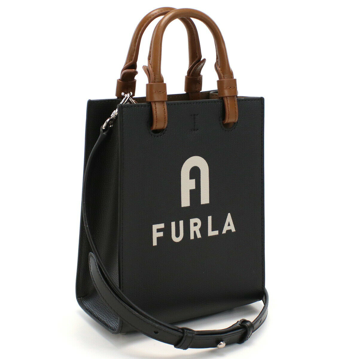 フルラ ハンドバッグ（レディース） フルラ FURLA VARSITY WB00729 レディース トートバッグ ハンドバッグ NERO+PERLA ブラック E0500 カジュアル デート ポケット付き ショルダーストラップ付き bh