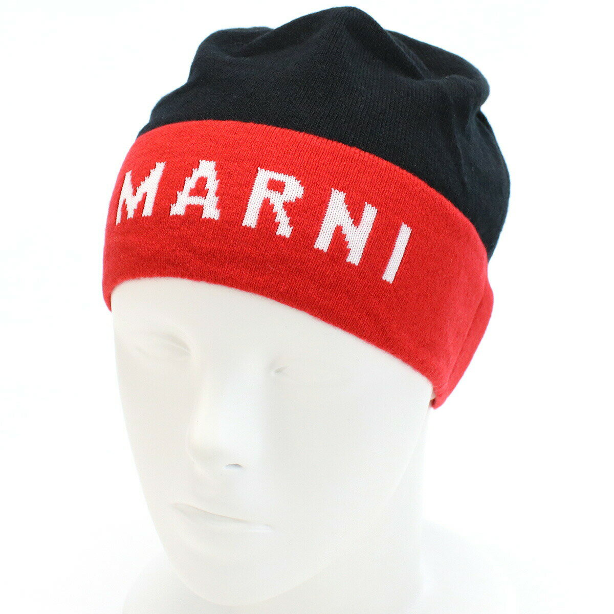 マルニ MARNI CLMC0025Q1 ニットキャップ ブラック レッド系 レディース bhのサムネイル