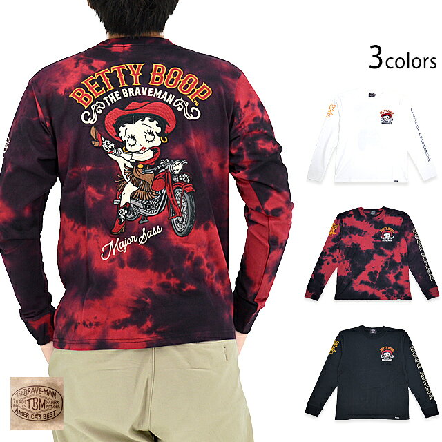 BR×BETTYコラボ 天竺ロングTシャツ The BRAVE-MAN BBB-2344 ブレイブマン ベティーちゃん 刺繍 長袖T[new]