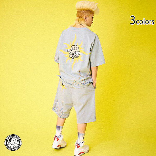 半炎上半袖Tシャツ GALFY 132009 ガルフィー 犬 ゆったりめ オーバーサイズ ユニセックス[new]