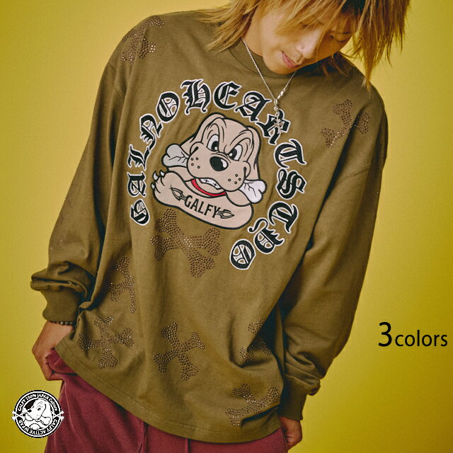 Rakuten - ピカピカ骨骨ロングTシャツ GALFY 153078 ガルフィー ゆったりめ オーバーサイズ ユニセックス[new]