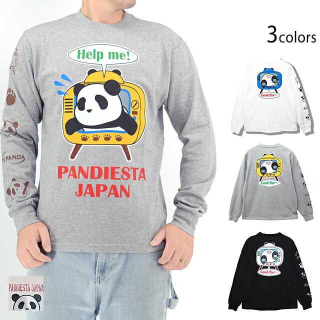 楽天和柄専門店のサクラスタイルパンダ in The TV長袖Tシャツ PANDIESTA JAPAN 564351 パンディエスタジャパン ロングTシャツ ユニセックス