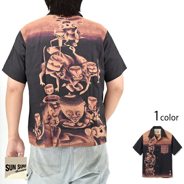 SUN SURF×伊藤若冲 SPECIAL EDITION アロハシャツ「付喪神図」 SUN SURF SS39533 サンサーフ 和柄 浮世絵 妖怪[new]