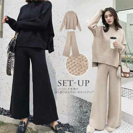 しっとりとした生地で落ち感のあるきれいめセットアップ