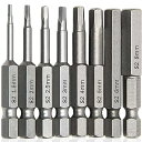 六角レンチビット 8本セット インパクトドライバービット 精密ドライバー 六角轴 6.35mm 磁気吸着 電動ドライバー ビット 1.5mmー8m...