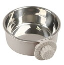 momone ペットぶら下げボウル ハンガー ゲージ用 ペット食器 餌入れ 固定 ヘルスウォーターボウル 猫 犬 うさぎ 小動物用 食器 グレー S