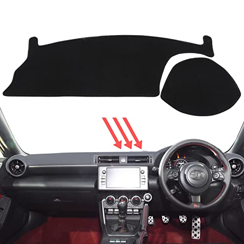 smabee トヨタ 86 GR86 ZN8 / スバル BRZ ZD8 2021-2024 専用 ダッシュボードマット ダッシュボードカバー 保護マット 内装パーツ 車内 インテリア 日焼け防止 アクセサリー (ブラック)