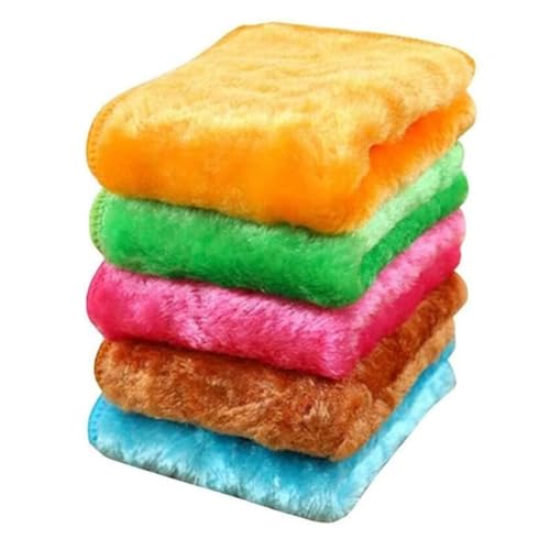[FUMAJIS]【5枚5色セット】水だけで油汚れや醤油汚れが落ちる不思議なクロス 厚手タイプ 吸水タオル 速..