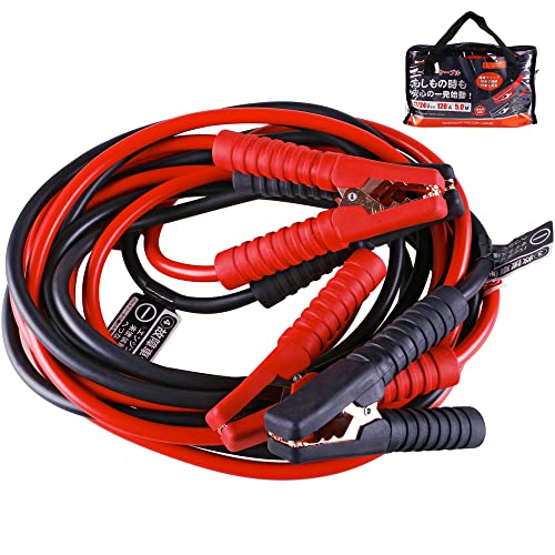 楽天櫻屋オンライン楽天市場店AWELTEC ブースタケーブル 120A 5M 12V/24V車対応 軽自動車から小型トランク・大型乗用車・HV車対応 車起動 エンジン始動 高安全性 高耐久性 耐熱防寒 故障車 救援 バッテリー充電 収納バッグ付き 日本語説明付き PL保険付き
