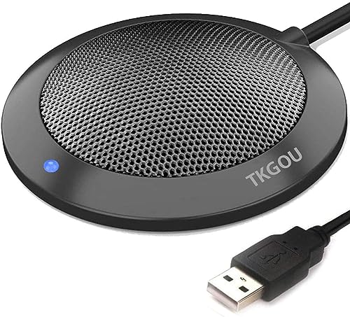 TKGOU 会議用 USB マイク、LED インジケーター付きコンピューターデスクトップマイク、プラグアンドプ..