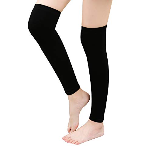 [KOUTEI] レッグウォーマー 綿 冷えとり 裏起毛 アームウォーマー コットン 男女兼用 1足セット 防寒対策 (ブラック)