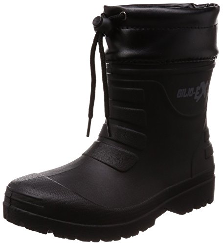 [ギリオ] ショート丈 長靴 レインブーツ 軽量 ハイブリッドEVA 園芸 作業 エアラバーブーツ レディス レディース ブラック 24.0 cm~24.5 cm 3E