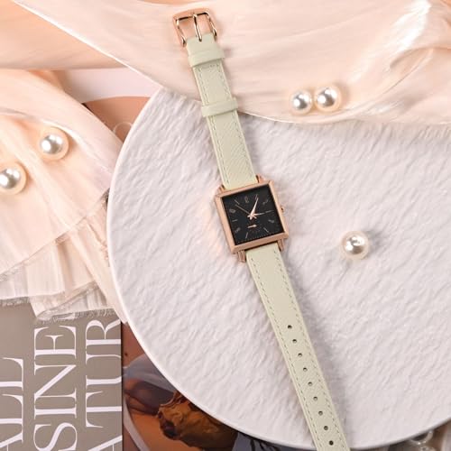 [WOCCI] 時計ベルト 本革 グレースシリーズ腕時計バンド 20mm トップグレインレザー Quick Release オフホワイト/ローズゴールドバックル