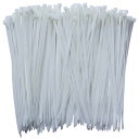 耐候性 頑丈なナイロン 結束バンド 幅3.6mm 長さ200mm(結束長さ170mm)/300本入 ホワイト/WHITE 屋内 屋外用 耐久ケーブルタイ 強力ケーブル固定 配線管理 耐熱ロックタイ プラスチック タイラップ uv耐性 セルフロック電線 ネクタイジップ