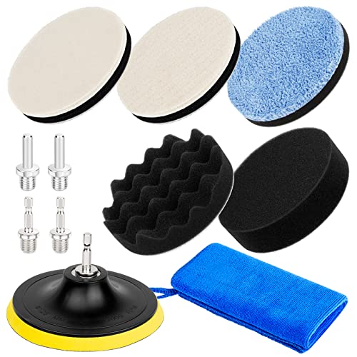 TuxFezugポリッシャー バフ スポンジ 円柱型と六角軸ぽりっしゃー 精密バフ 電気ドリル マジック パッ..