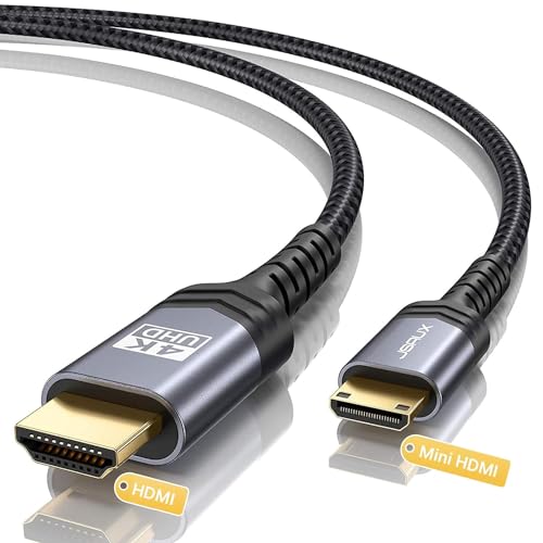 JSAUX MINI HDMIからHDMIケーブル 1.8M、4K 60Hz高速ミニHDMI 2.0コード、HDMIからMINI HDMIケーブル ..