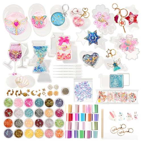 FUNSHOWCASE シェイカーモールド シャカシャカ セット レジン キーホルダー ストラップ シリコンモール..