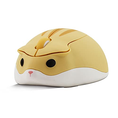 ワイヤレスマウス2.4Ghz ハムスターの形 かわいい動物デザイン Mサイズ 静音 電池式 無線USBマウス 光..