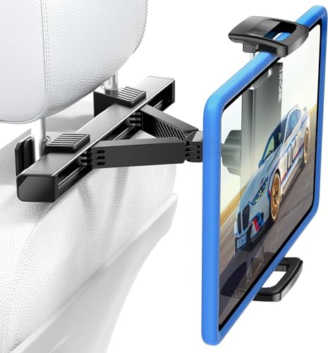 【2024新モデル】TRYONE タブレット ホルダー 車載ホルダー ヘッドレスト取付 伸縮アーム スマホ ホルダー 後部座席用4.9-12.9インチ対応 伸縮アームスタンド 360度回転 手帳型ケースにも対応可能 たぶれっと ほるだー 取付範囲約5-18cm対応 日産