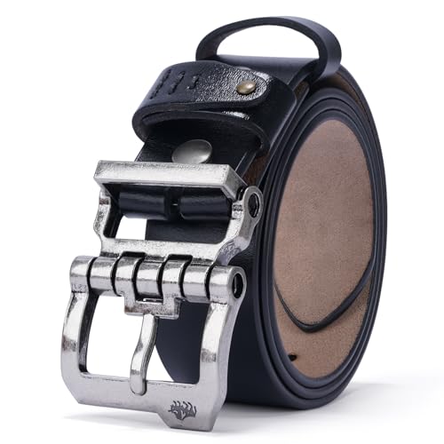 [BISON DENIM]ベルト メンズ 本革 大きいサイズ メンズ ベルト カジュアル 革ベルト ジーンズ用ベルト ..