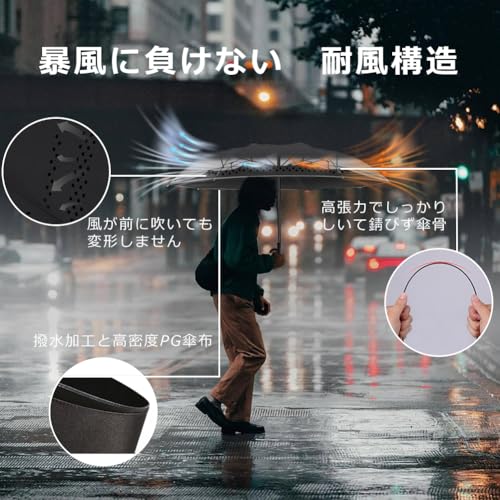 Dlin 逆折り傘 逆さ傘 メンズ 逆転傘 風に強い傘 大きい 熱中症対策 手離れC型手元 自動閉じる 高強度カーボンファイバー 撥水加工 傘布内外2枚 強い傘 梅雨季節 台風対応 耐風傘 自立式 台風対応 梅雨季節