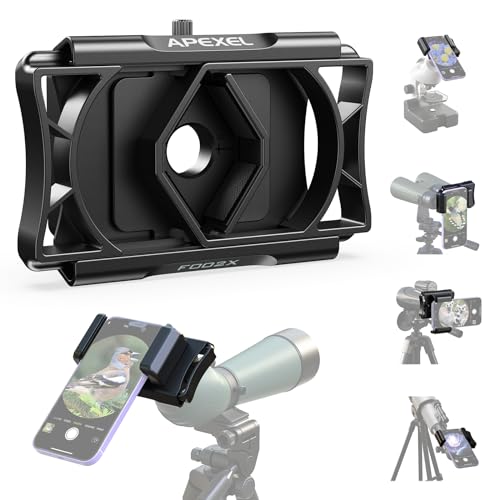 APEXEL 2代目ユニバーサルアクセサリーが登場 アップグレードした望遠鏡用カメラアダプター スマートフォンアダプター 使用簡単 固定用のネジ追加 持ち運びやすい カメラ撮影 360°調整可能