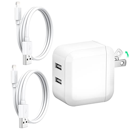 iphone 充電器 折り畳み式 2ポート 24W 1M 2本付き usb 充電器 iPhone 充電ケーブル スマホ充電器 携帯 コンセント あいふぉん【PSE認証済み/急速】 アイフォン 人気 軽量 コンパクト 海外対応 iPhone/iPad/Android 等のUSB機器対応