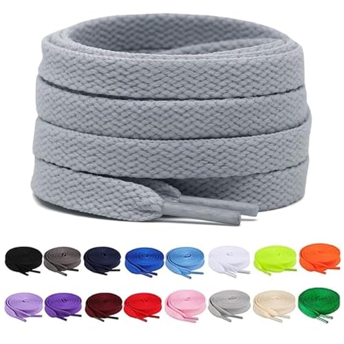 [Ezfishoom] 靴紐 シューレース フラットシューレース 2足(4本入り) 8mm幅 靴紐 平紐 靴ひも シューレ..