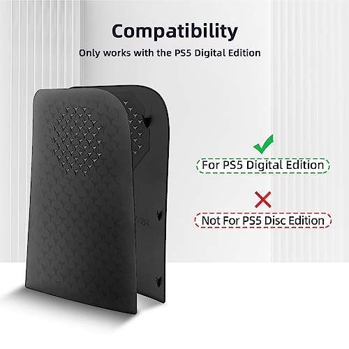 Mcbazel PS5フェイスプレート PS5 ディスク版用 交換用フェイスプレート 冷却口付き ダストフィルター付き 放熱対策 PS5 UHD版のみ対応 PS5 Slimは対応しません-ブラック