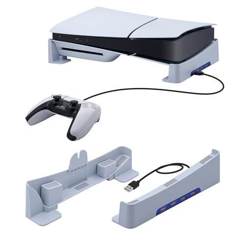 Mcbazel 新型PS5 Slim用 横置スタンド 4つUSB拡張ポート付 放熱対策 転落防止対策 PS5スリム用水平スタンド UHD/デジタル版対応- ホワイト Mcbazel 新型PS5 Slim用 横置スタンド 4つUSB拡張ポート付 放熱対策 転落防止対策 PS5スリム用水平スタンド UHD/デジタル版対応- ホワイト