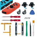 Mcbazel NS Switch 修理キット コントローラー部品セット ジョイコン修理パーツ Joy-con修理セット コントローラー交換部品 右/左 センサー2個 ジョイコン sl/sr ライトケーブル2個 バックルロック2個 スライドレール 2個 修理ツール付き&修理ガイド