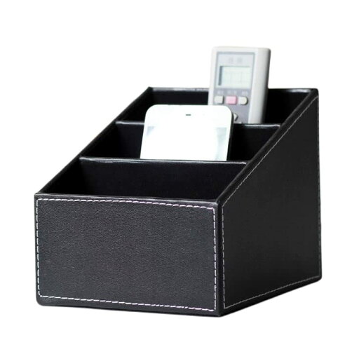 Ansimple 収納ボックス 収納ケース 卓上収納ラック 文具収納 リモコン収納 スマホ 小物入れ 整理ボックス PUレザー オフィス用品 リビング用品 インテリア 雑貨 3格仕切り (ブラック) Ansimple 収納ボックス 収納ケース 卓上収納ラック 文具収納 リモコン収納 スマホ 小物入れ 整理ボックス PUレザー オフィス用品 リビング用品 インテリア 雑貨 3格仕切り (ブラック)