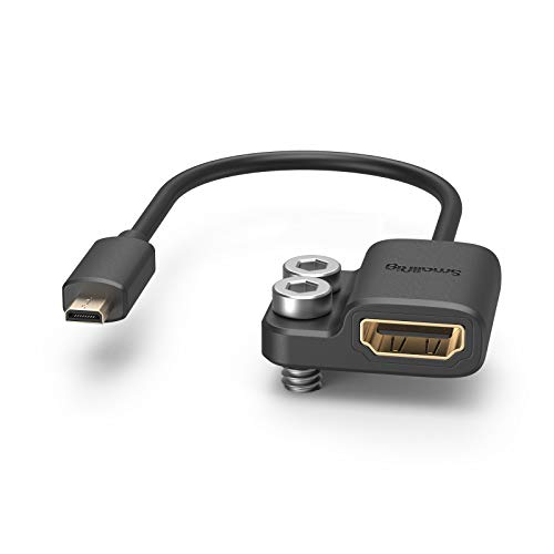 SmallRig Micro HDMI-D to HDMI-A変換アダプター Micro HDMI-DM（オス） ＆ HDMI-AF（メス）アダプターケーブル A7R IV & A7RIII & A7III & A7II & A7RII, X-T2 & X-T3など対応 14cm 4K@60HZ-3021