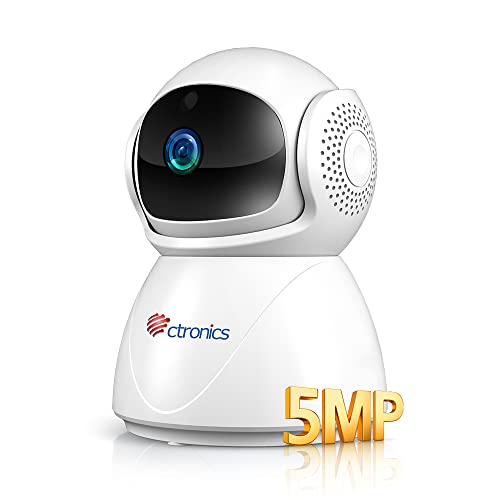 【スマホ・PC対応】Ctronics 5MP ペットカメラ 自動追尾 ベビーモニター 24時間録画 ONVIF FTP対応 ヒ..