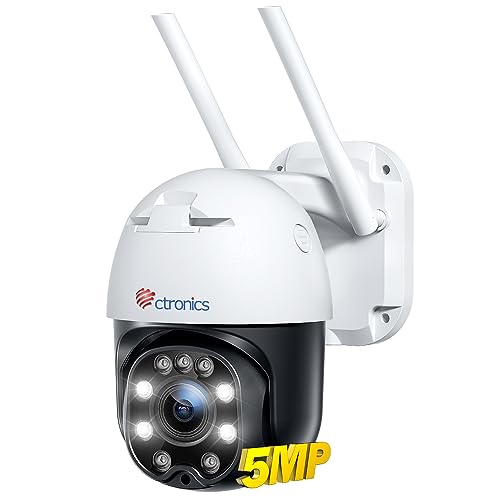 Ctronics 防犯カメラ 屋外 5MP 5GWi-Fi 自動追尾 PC対応 AIヒューマン検知 音光警報 夜間カラー撮影 パ..