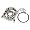prendre ロータリーエンジン キーホルダー キーリング 車 回転 カギ 鍵 キー 金属製 おしゃれ メンズ 男性 (ライトグレー) PR-ROTARY-LGY