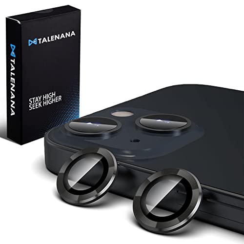 TALENANA iPhone 13/iPhone 13 mini用 カメラ レンズ保護フィルム iPhone 13/iPhone 13 mini用カメラフィルム 貼り付け補助ツール付き ケースに干渉しない アルミ合金+ガラス素材 耐衝撃 防塵 落下防止 防水 2枚（ブラック，iPhone 13/iPhone 13