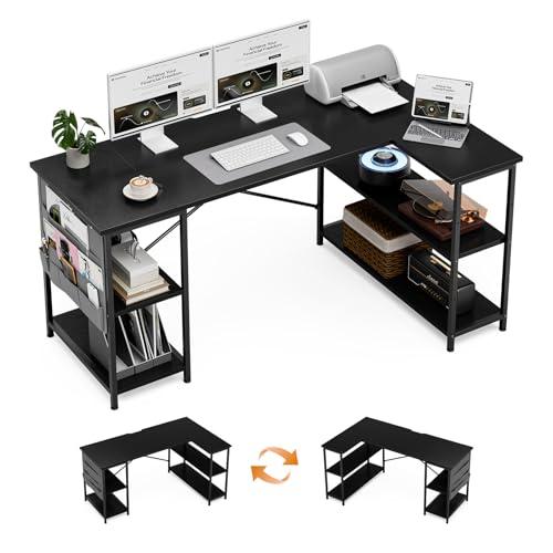 FryLR パソコンデスク L字 机 幅150cm パソコンラック おしゃれ テーブル ゲーミングデスク モニターア..